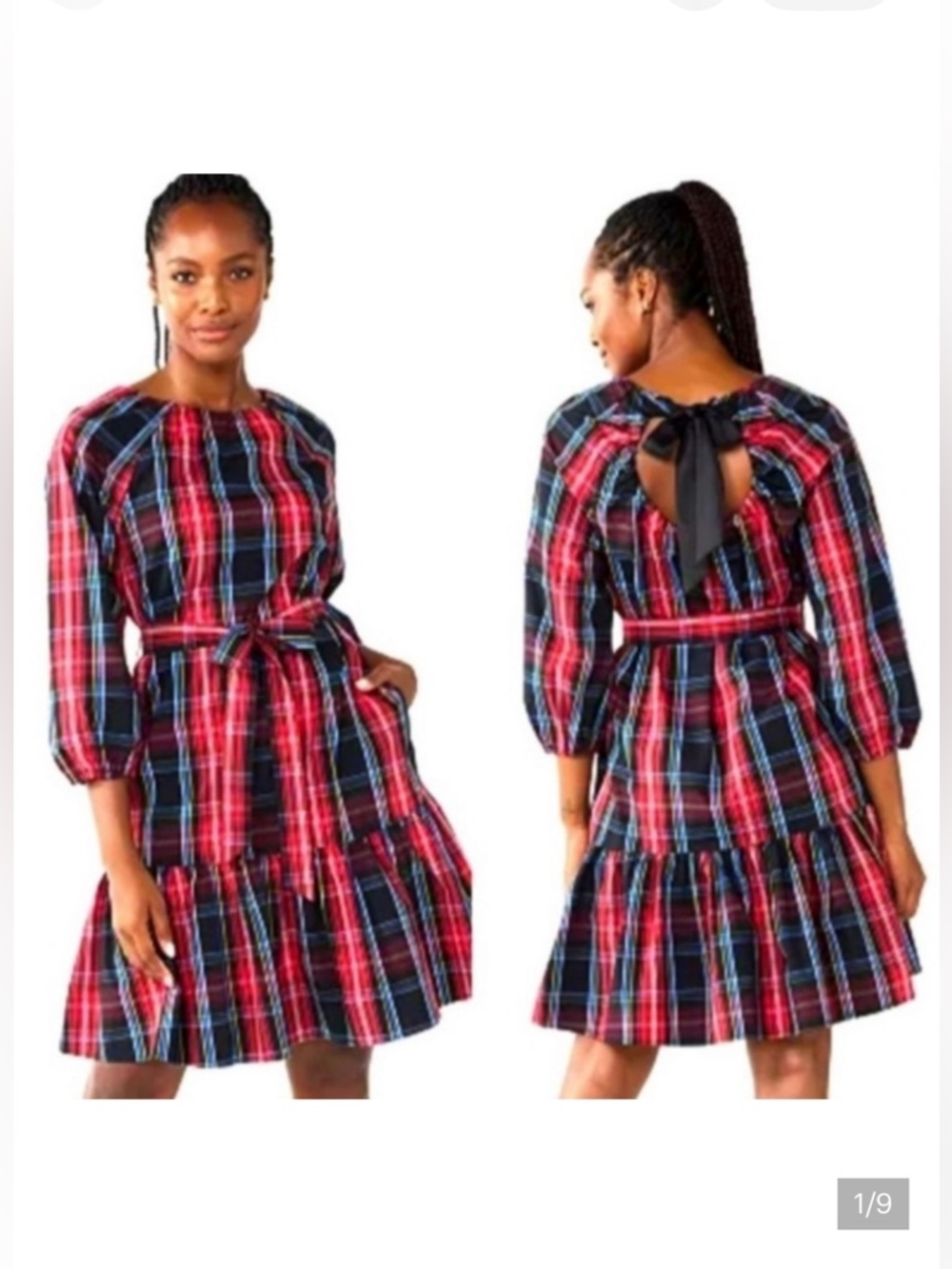 Draper James RSVP Long Sleeve Tiered Bow Back Dress